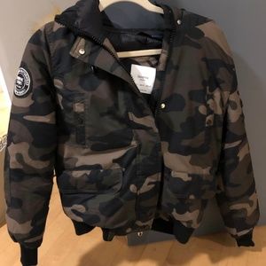 Bershka Camouflage Puffer Jacket